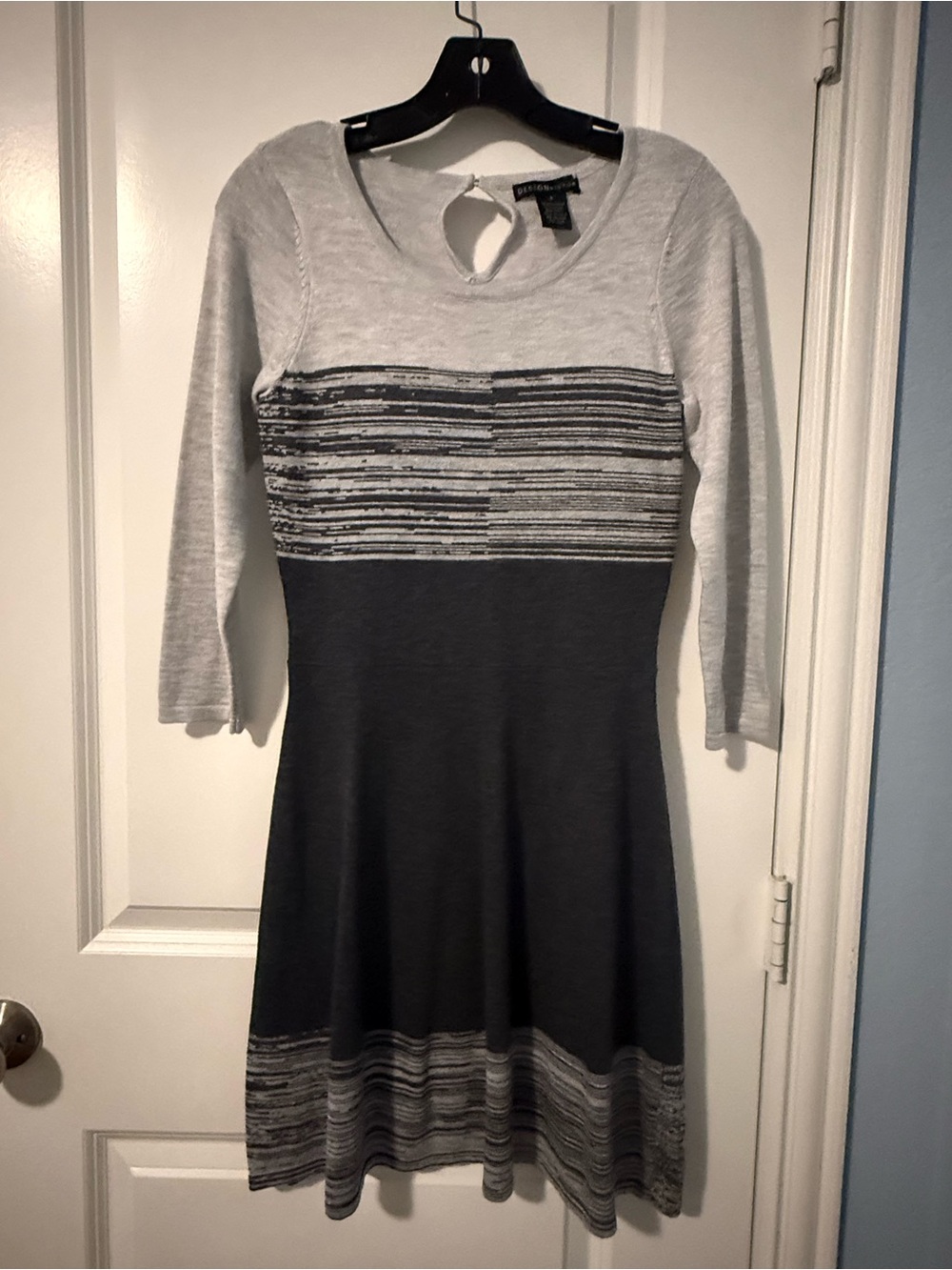 Design History Gray & Charcoal Striped Fit-and-Flare Dress